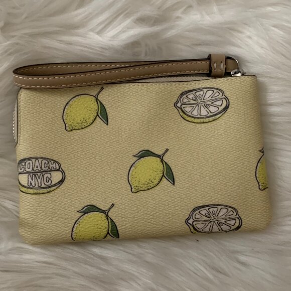 COACH Lemon Corner Zip Wristlet, Mini Skinny, Card Case SET of 3 - Picture 3 of 9